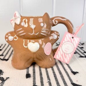 NEW Peppermint & Pine Gingerbread Cat Christmas Mug